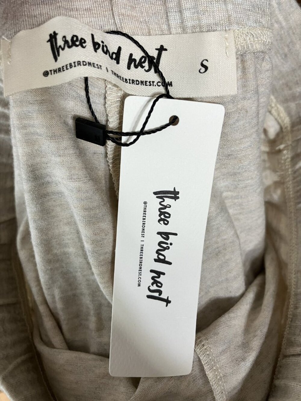 Three Bird Nest Small Oatmeal Flare Pants Rayon Stretch Lounge New - Picture 5 of 8